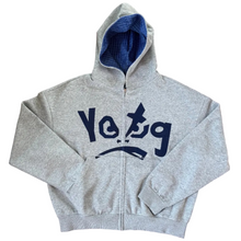 Load image into Gallery viewer, "REESE" HOODIE (grey/blue)
